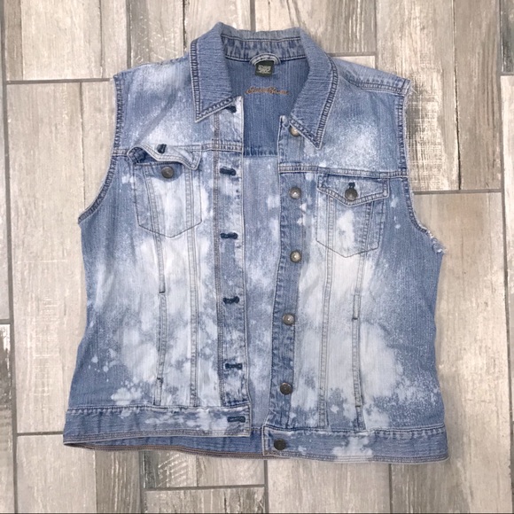 Eddie Bauer Other - Eddie Bauer Sleeveless Distressed Jean Jacket